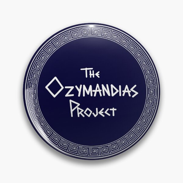 Aperçu de l'œuvre Épinglette à logo cercle bleu du projet Ozymandias créée et vendue par The Ozymandias Project.
