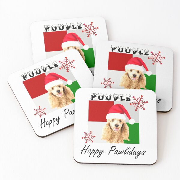 Item preview, Happy Pawlidays – Christmas Poodle Dog Design w/ Santa Hat designed and sold by platinumblks.