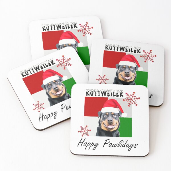 Item preview, Happy Pawlidays – Christmas Rottweiler Dog Design w/ Santa Hat designed and sold by platinumblks.