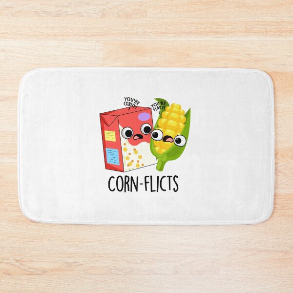 Item preview, Corn-flict Cute Cornflake Corn Pun designed and sold by punnybone.