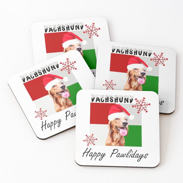 Item preview, Happy Pawlidays – Christmas Dachshund Dog Design w/ Santa Hat designed and sold by platinumblks.
