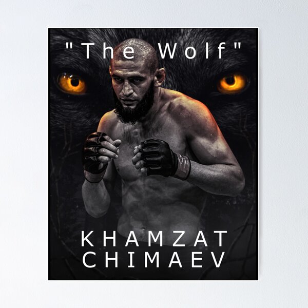 Camiseta oficial de UFC Khamzat Chimaev Rising, Negro 
