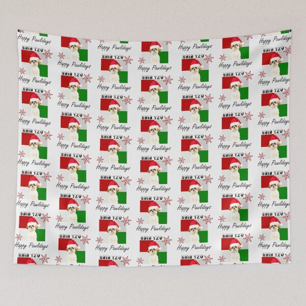 Item preview, Happy Pawlidays – Christmas Shih Tzu Dog Design w/ Santa Hat designed and sold by platinumblks.