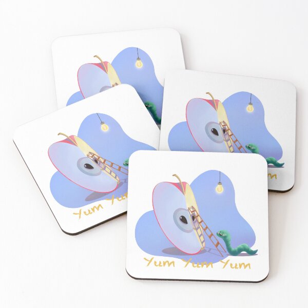 Item preview, The worm found an apple and is very happy about it designed and sold by SychEvaartist.