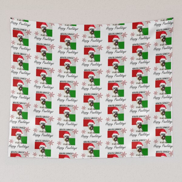 Item preview, Happy Pawlidays – Christmas Miniature Schnauzer Dog Design w/ Santa Hat designed and sold by platinumblks.