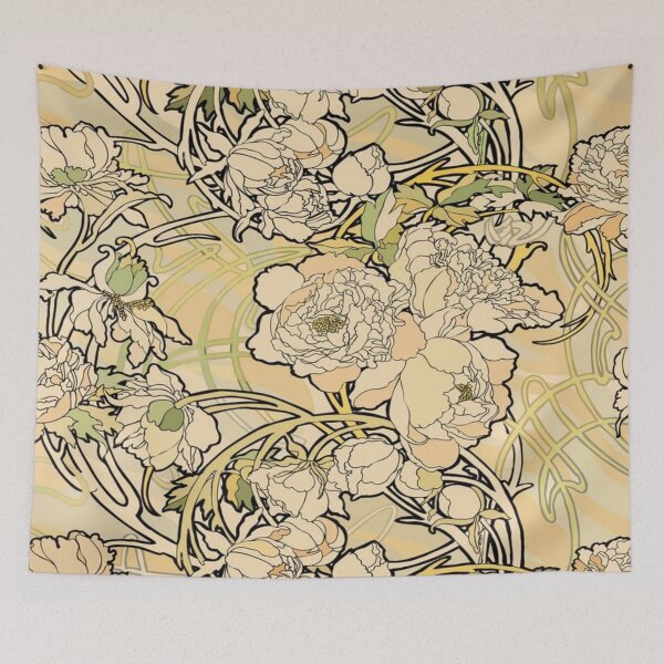 Item preview, Alphonse Mucha - Flowers,textile, (1860-1939),No,01, designed and sold by kinsley45.
