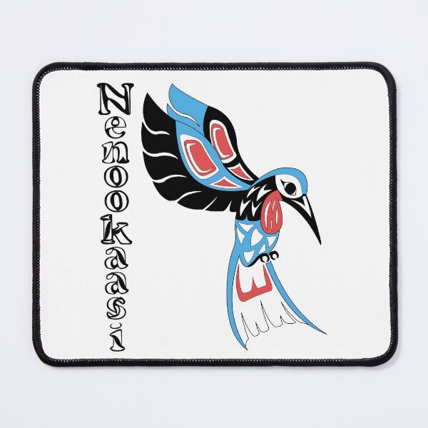 Item preview, Indigenous Hummingbird (Nenookaasi) Blue designed and sold by KendraHowland.