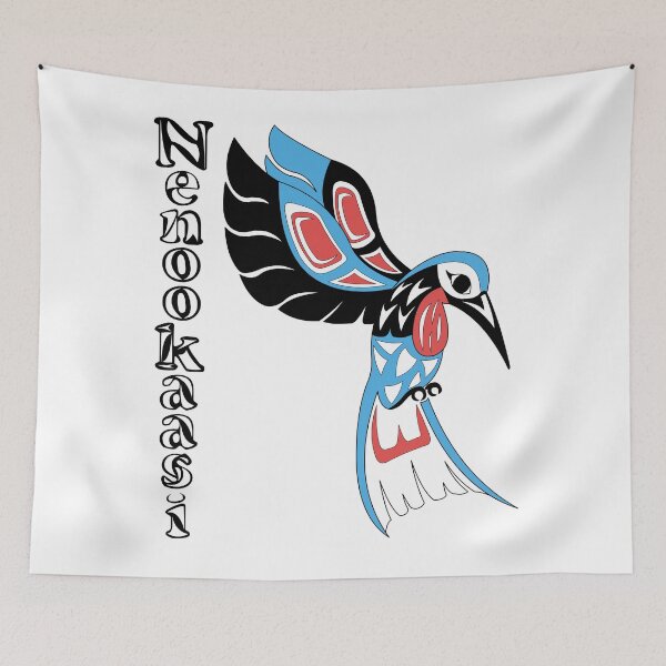 Item preview, Indigenous Hummingbird (Nenookaasi) Blue designed and sold by KendraHowland.