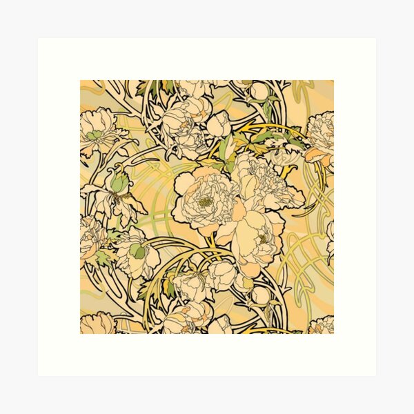 Aperçu de l'œuvre Alphonse Mucha - Fleurs,textile, (1860-1939),No,01, créée et vendue par kinsley45.