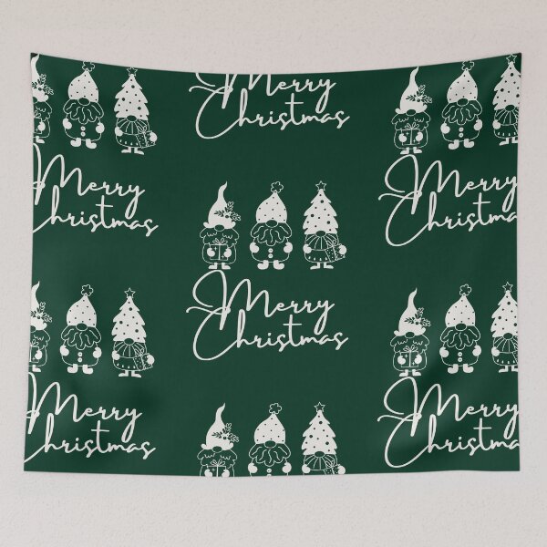 Item preview, Merry Christmas - Christmas Gnomes - Funny Christmas Gnome Ugly Sweater on Dark Green by Boo-da-chay designed and sold by Boo-da-chay.
