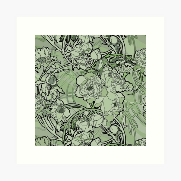 Aperçu de l'œuvre Alphonse Mucha - Fleurs,textile, (1860-1939),No,03. créée et vendue par kinsley45.