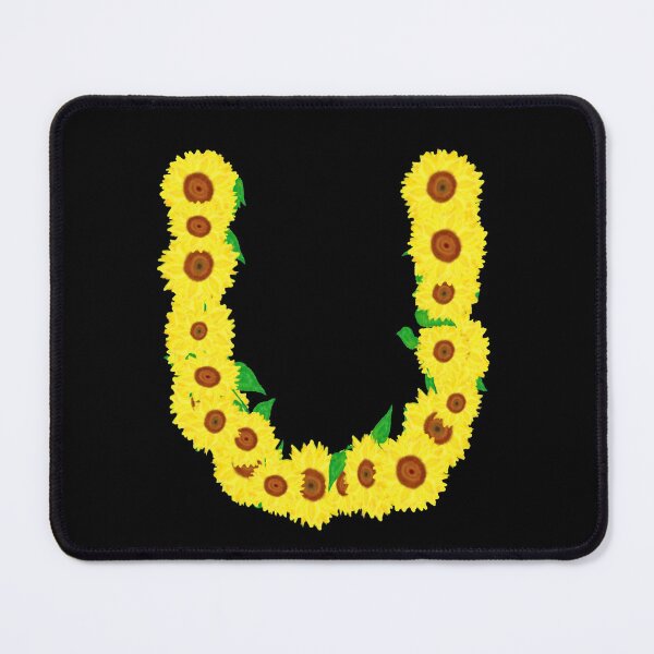 Item preview, Sunflowers Initial Letter U (Black Background) designed and sold by ArtByLM.