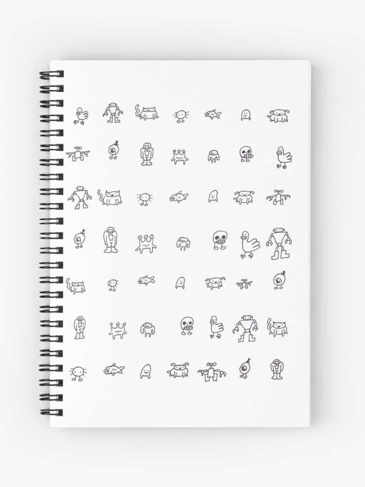 Cuaderno de espiral «Trece Mini-Dibujos» de petemandik | Redbubble