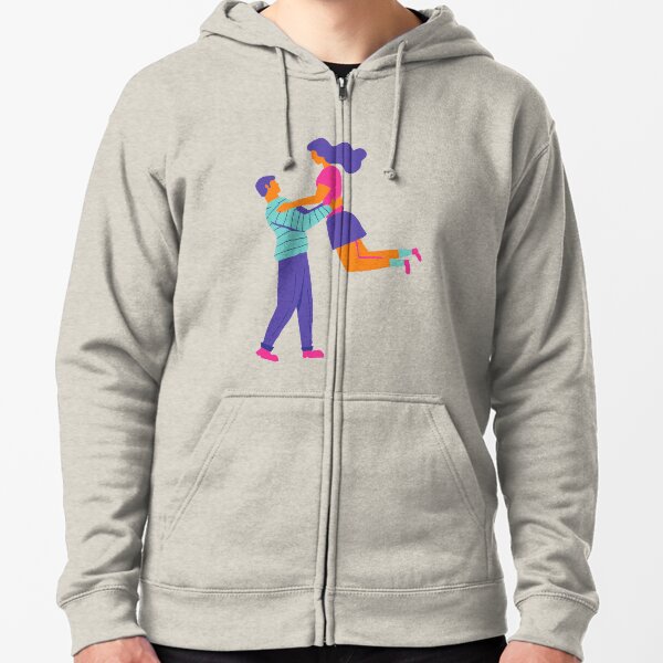 Cute Couple In Romantic Love Relationship Zipped Hoodie