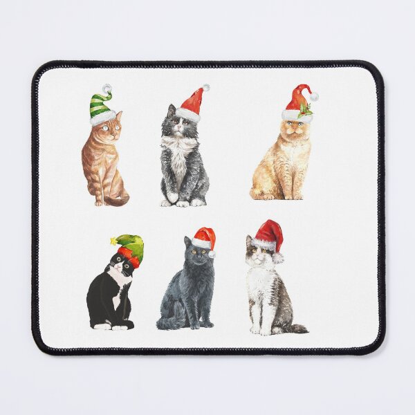 Item preview, Christmas Watercolor Santa Cat Set Pack designed and sold by magicbyrc.