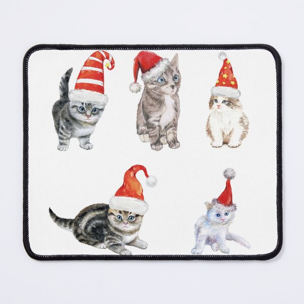 Item preview, Christmas Watercolor Santa Kitten Set Pack designed and sold by magicbyrc.