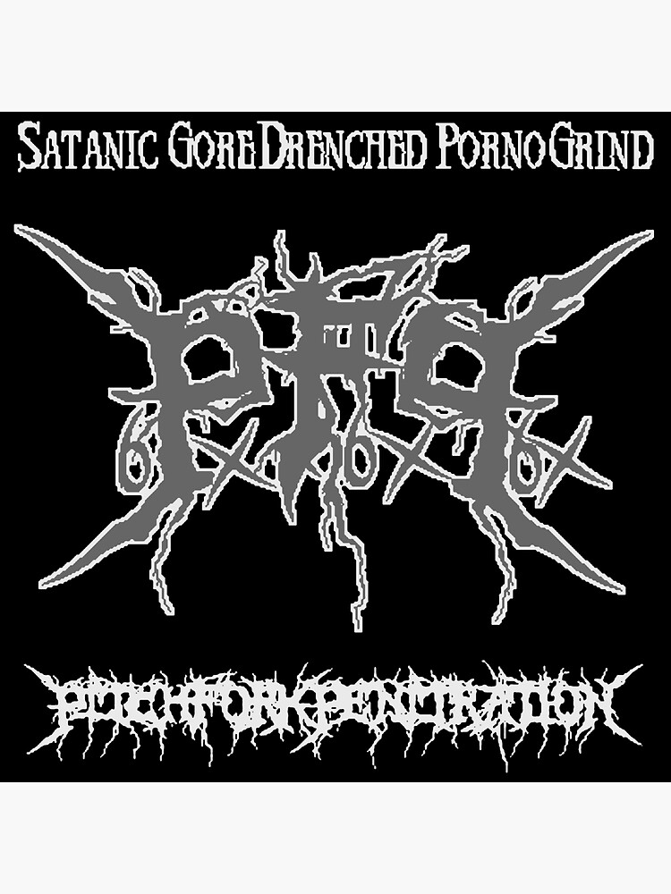 "Pitchfork Penitration PxFxPx Logo & Genre Slogan (Black Theme