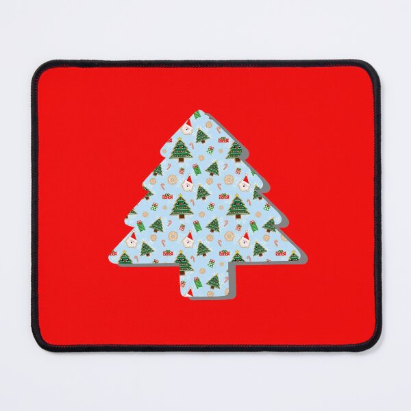 Item preview, Kawaii Christmas Tree and Santa Cookies Pattern on Red designed and sold by mixMixtli.