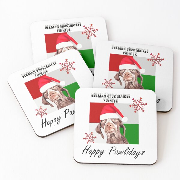 Item preview, Happy Pawlidays – Christmas German Shorthaired Pointer Dog Design w/ Santa Hat designed and sold by platinumblks.