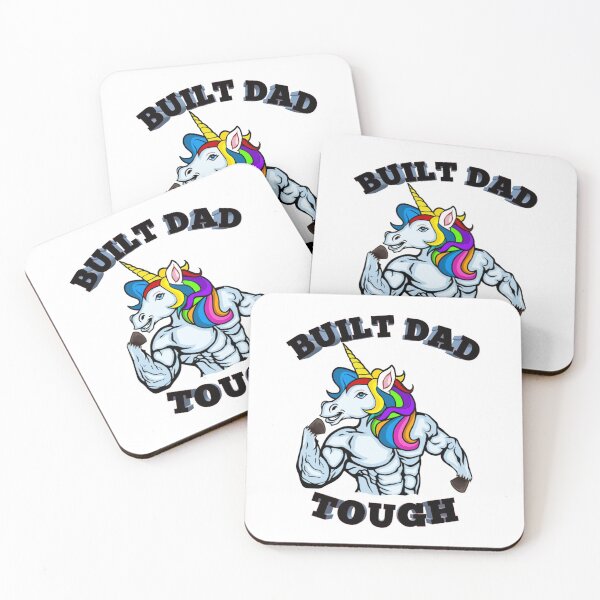 Item preview, Built Dad Tough - Funny Daddy Quote Features A Unicorn To Show Dad Strength designed and sold by Delandor.