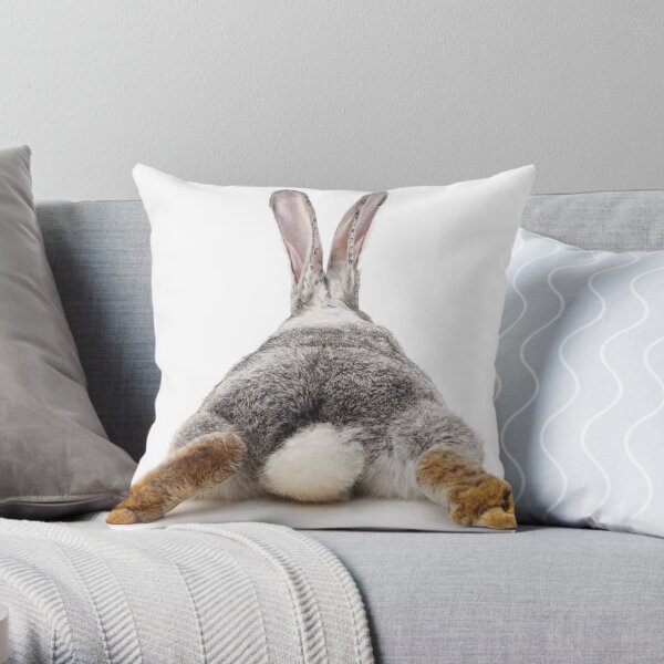 Just relax rabbit - view from behind Throw Pillow