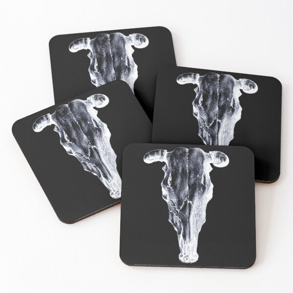 Item preview, cow skull illustration in negative designed and sold by cheechlaroo13.