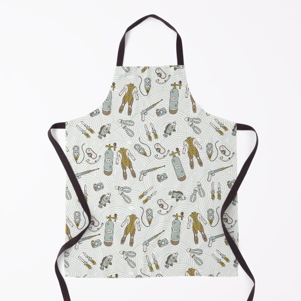 Item preview, Diving Equipments On Wave Background  designed and sold by CatheriLove.