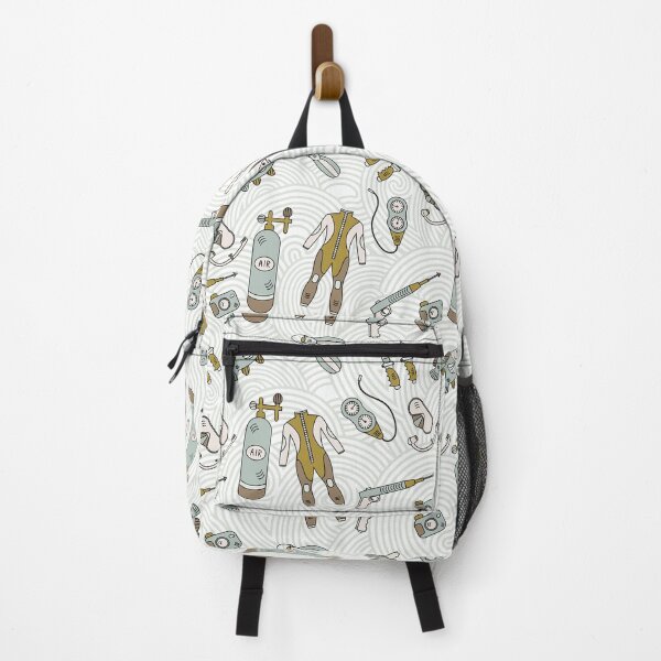 Item preview, Diving Equipments On Wave Background  designed and sold by CatheriLove.