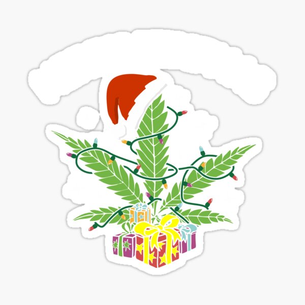 Item preview, Cannabis Christmas Tree Lights Santa hat Ugly Xmas Pajamas  designed and sold by alenaz.