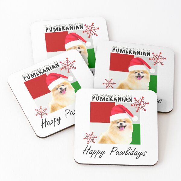 Item preview, Happy Pawlidays – Christmas Pomeranian Dog Design w/ Santa Hat designed and sold by platinumblks.