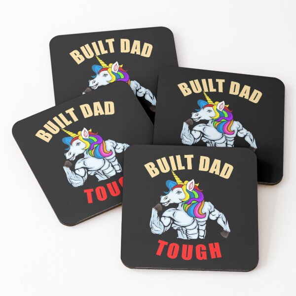 Item preview, Built Dad Tough - Funny Daddy Sayings With A Unicorn To Show Dad Strength designed and sold by Delandor.