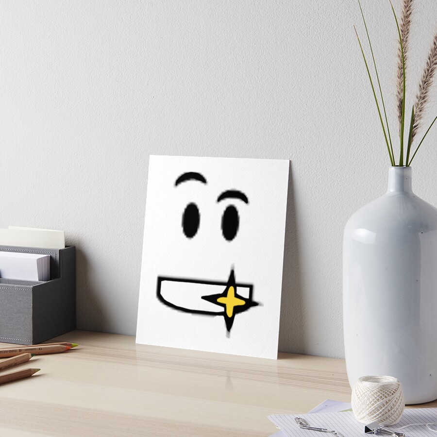 "ROBLOX GOLDEN SHINY TEETH FACE " Art Board Print for Sale by
