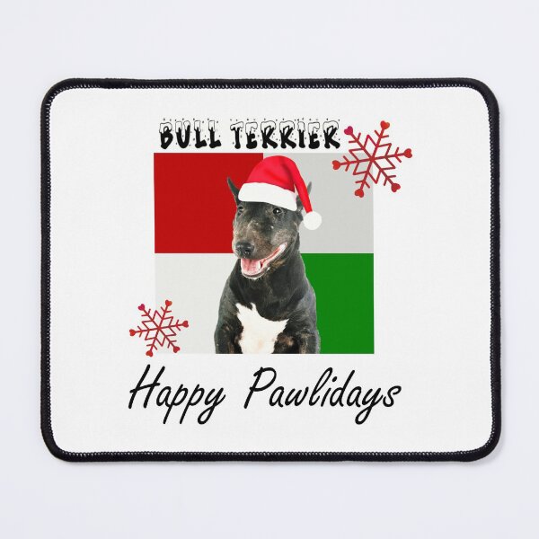 Item preview, Happy Pawlidays – Christmas Bull Terrier Dog Design w/ Santa Hat designed and sold by platinumblks.