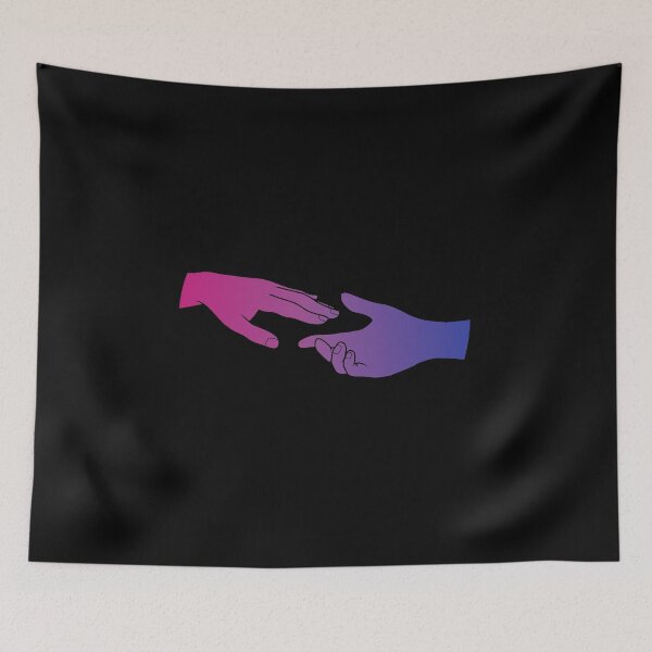 Item preview, Bisexual flag hands (black background) designed and sold by DoesArtAndStuff.