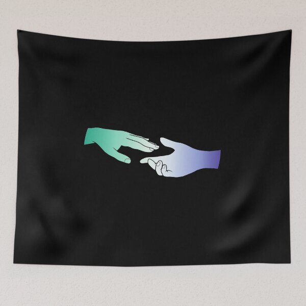 Item preview, Gay flag hands (black background) designed and sold by DoesArtAndStuff.