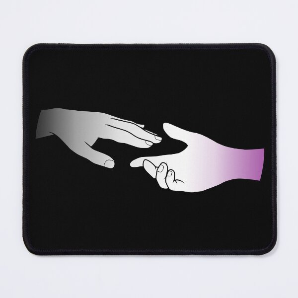 Item preview, Asexual flag hands (black background) designed and sold by DoesArtAndStuff.