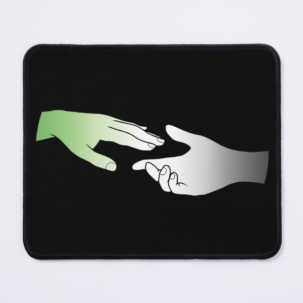 Item preview, Aromantic flag hands (black background) designed and sold by DoesArtAndStuff.