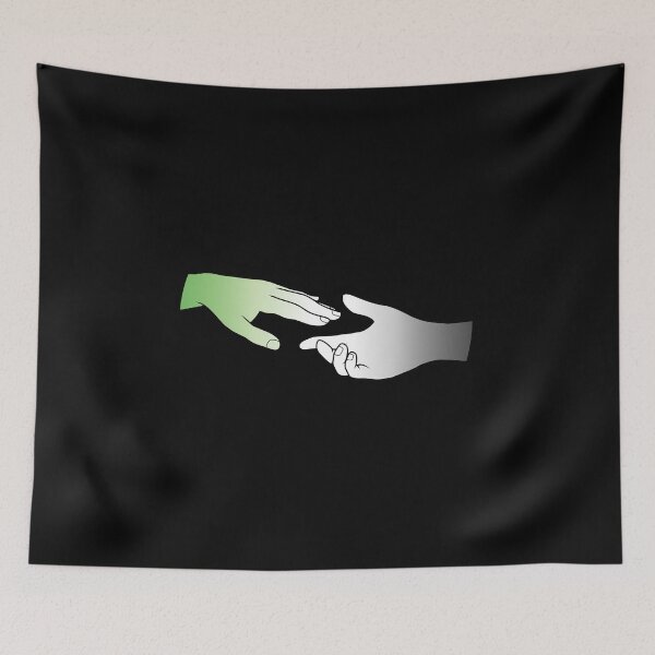 Item preview, Aromantic flag hands (black background)  designed and sold by DoesArtAndStuff.