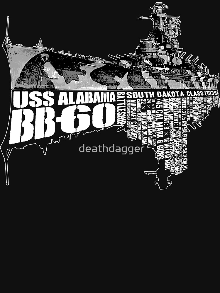 "USS Alabama (BB60)" Tshirt for Sale by deathdagger Redbubble