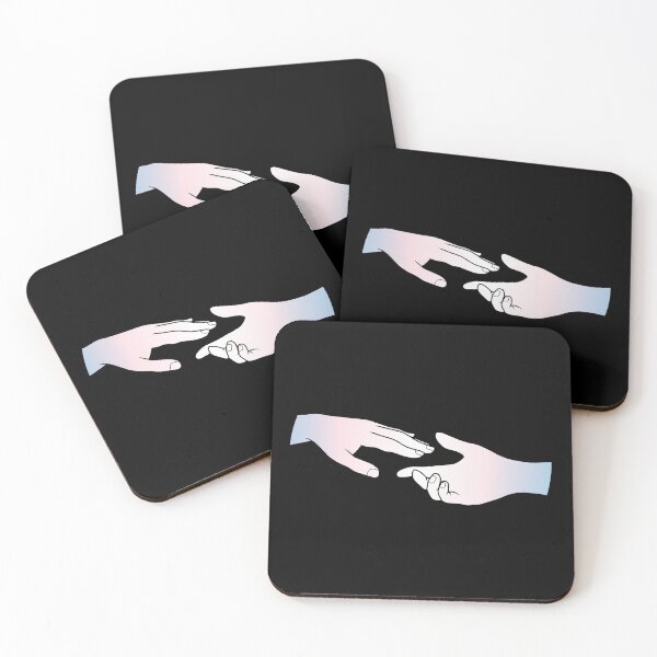 Item preview, Transgender flag hands (black background) designed and sold by DoesArtAndStuff.