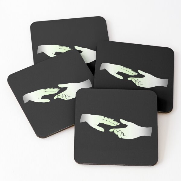 Item preview, Agender flag hands (black background) designed and sold by DoesArtAndStuff.
