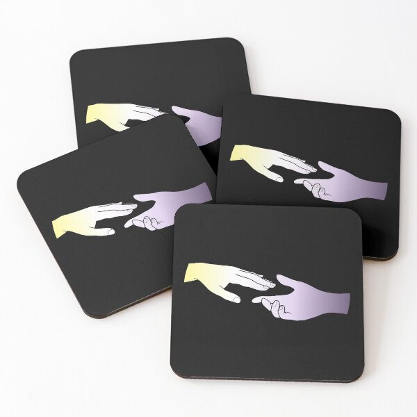 Item preview, nonbinary flag hands (black background) designed and sold by DoesArtAndStuff.