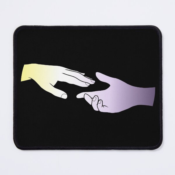 Item preview, nonbinary flag hands (black background) designed and sold by DoesArtAndStuff.