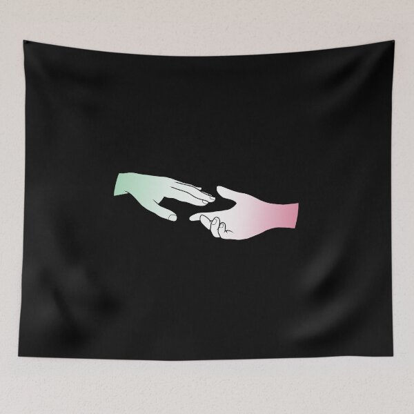 Item preview, abrosexual flag hands (black background) designed and sold by DoesArtAndStuff.