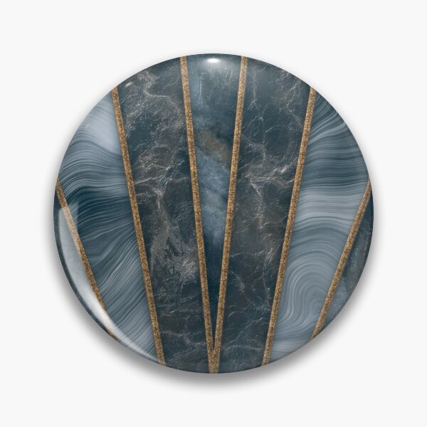 Item preview, Blue Grey Elegant Stained Glass Art Deco Window With Marble And Gemstone designed and sold by artsandsoul.