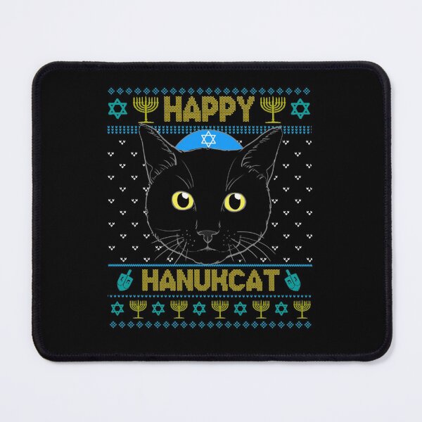 Item preview, Happy Hanukcat Ugly Hanukkah Sweater Cat Chanukah Jewish Sweatshirt designed and sold by GarnerPitts.