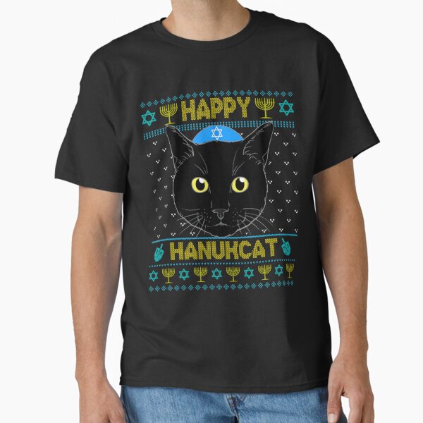Item preview, Happy Hanukcat Ugly Hanukkah Sweater Cat Chanukah Jewish Sweatshirt designed and sold by GarnerPitts.