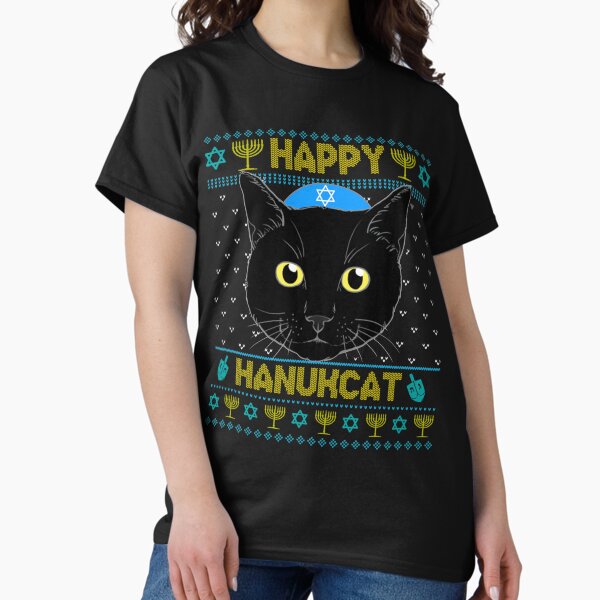 Item preview, Happy Hanukcat Ugly Hanukkah Sweater Cat Chanukah Jewish Sweatshirt designed and sold by GarnerPitts.