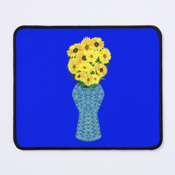Item preview, Small Vase of Sunflowers (Blue Background) designed and sold by ArtByLM.