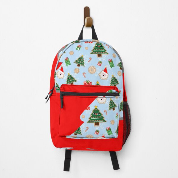 Item preview, Kawaii Christmas Tree and Santa Cookies Pattern on Red designed and sold by mixMixtli.